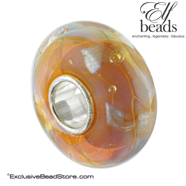 Elfbeads Cotton Candy Zebra Glass Bead