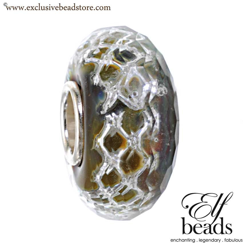 Elfbeads Darkness Net Fractal Glass Bead