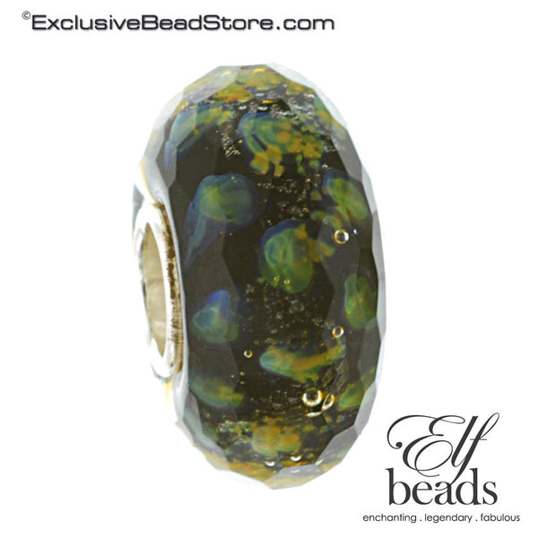 Elfbeads Retired Halo Goldmine Fractal (Faceted) Glass Bead