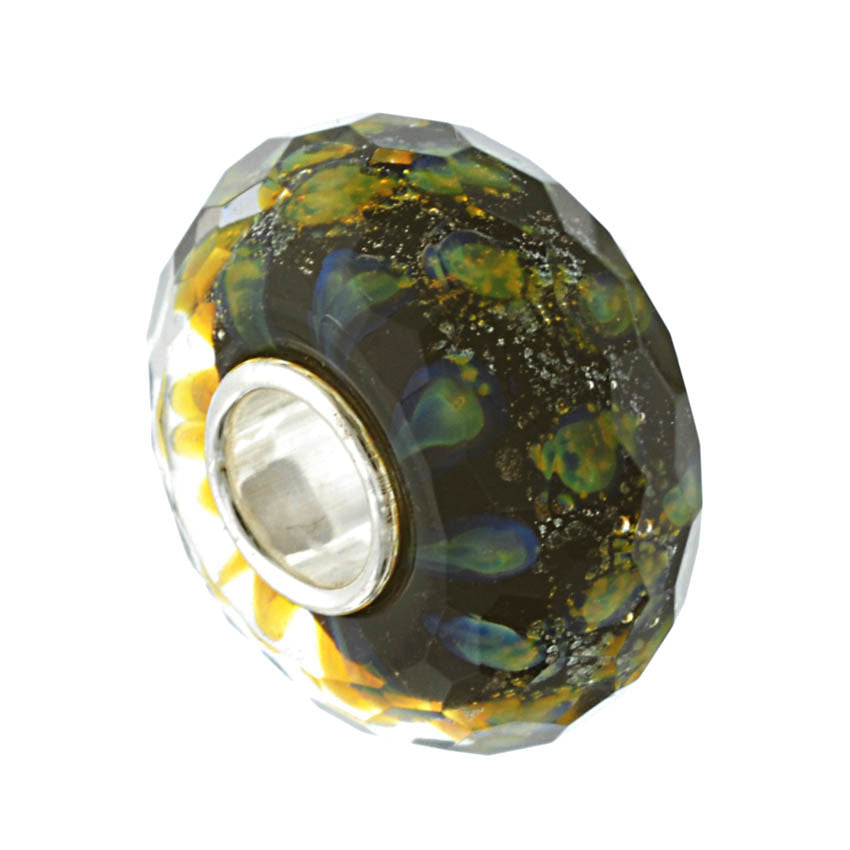 Elfbeads Retired Halo Goldmine Fractal (Faceted) Glass Bead