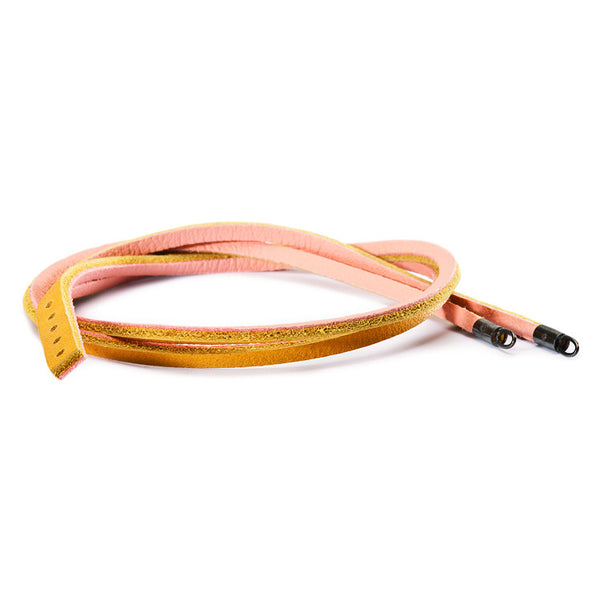 Trollbeads Yellow/Light Pink Leather Bracelet