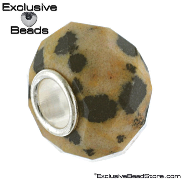 Exclusive Faceted Dalmation Jasper Stone Bead Retired