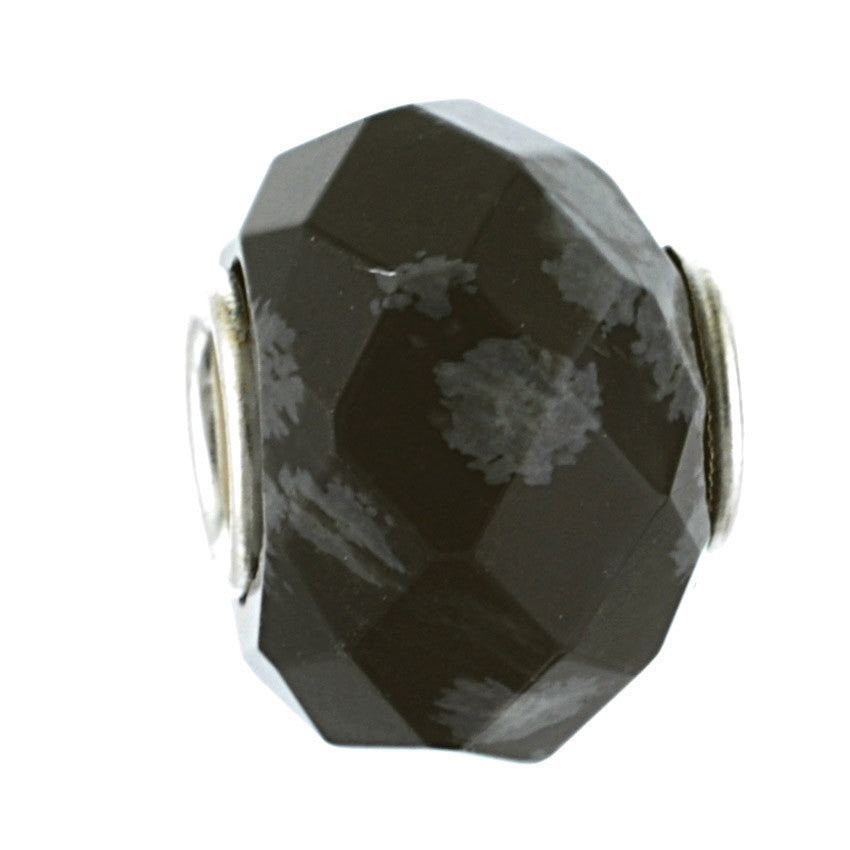 Exclusive Faceted Black Obsidian Stone Bead