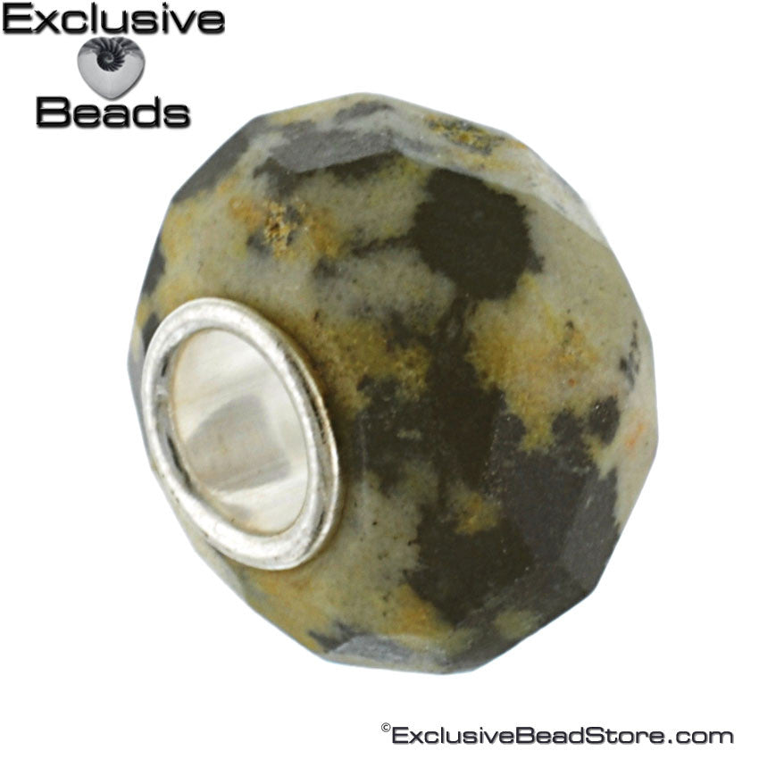 Exclusive Faceted Dalmation Jasper Stone Bead Retired
