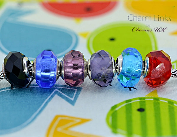 Charmlinks Special Offer Set of 6 Faceted Murano Glass Beads