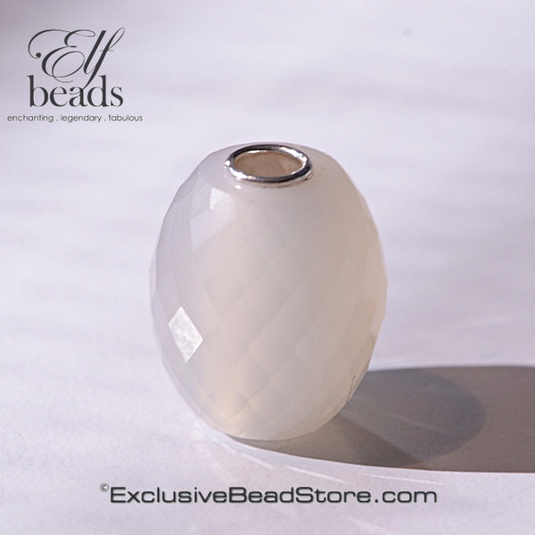 Elfbeads Grey Agate Barrel Fractal LE