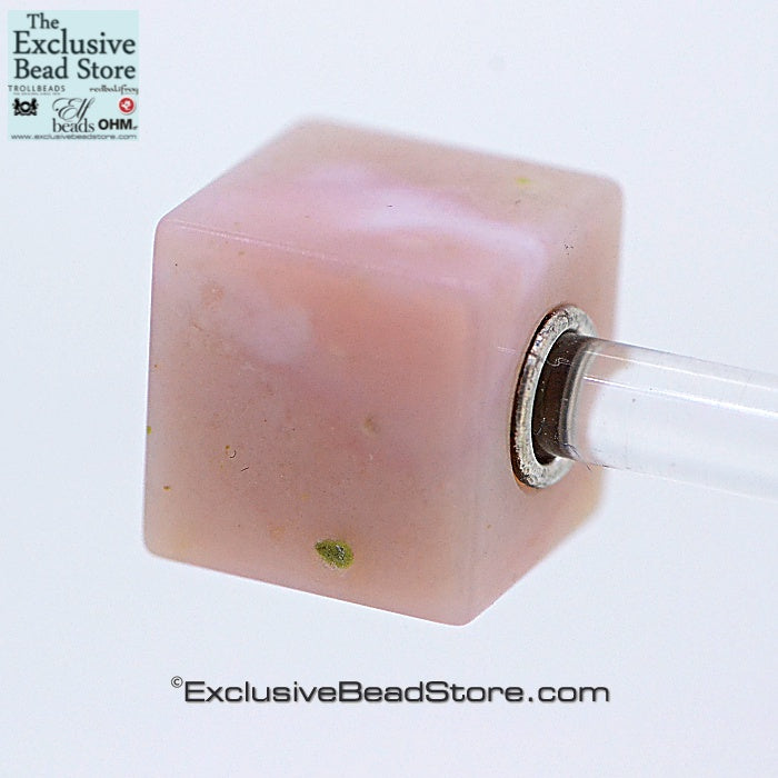 Exclusive Pink Opal Cube Stone Bead