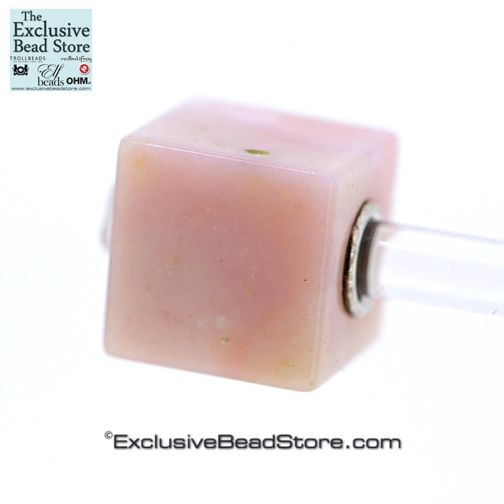 Exclusive Pink Opal Cube Stone Bead