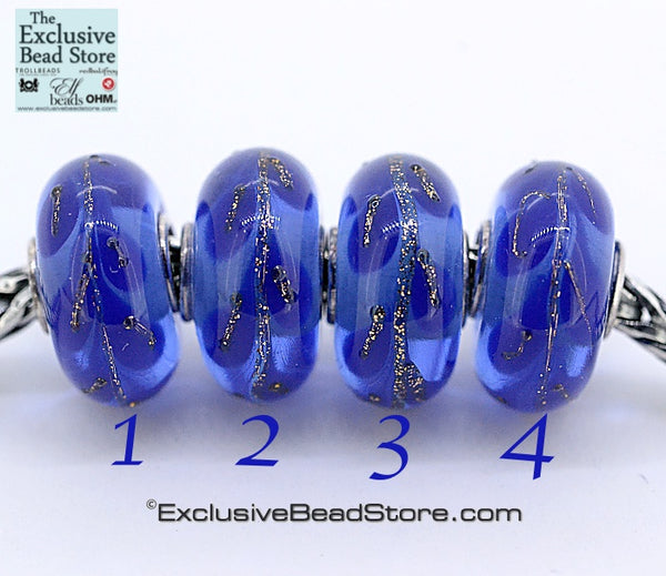 Exclusive bead Blue Shimmer Petal Retired