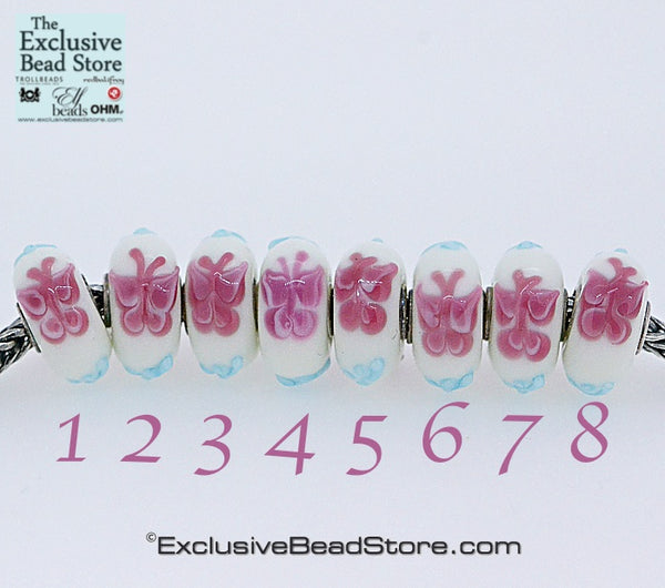 Exclusive bead Rose Pink Butterfly Retired