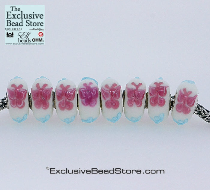 Exclusive bead Rose Pink Butterfly Retired