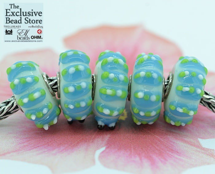 Exclusive Bead Jungle Critters 'Curtis the Caterpillar' (Blue and White) Retired