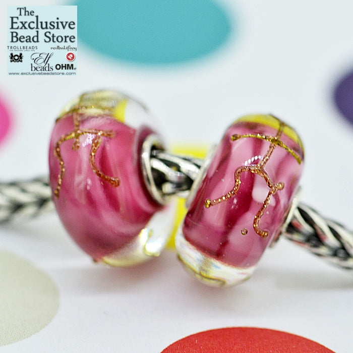 Exclusive Bead 'cherry ribbon glitz' Retired