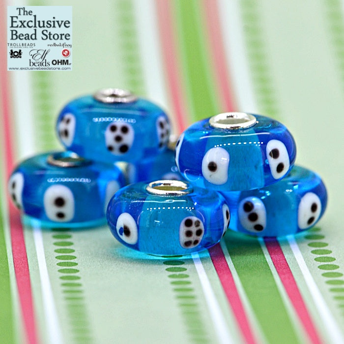 Exclusive Bead 'Round Dice' Retired Ocean Blue