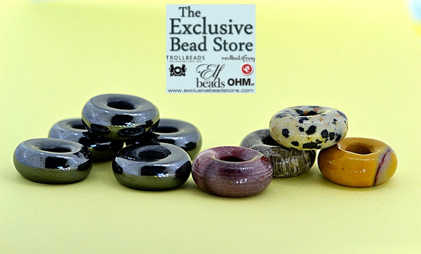 Exclusive Beads 9 x Natural Stone 'Donuts'
