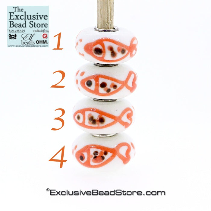 Exclusive Bead Orange Speckled Fish Retired